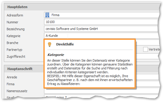Direkthilfe anzeigen